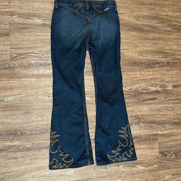 Cruel girl Hannah embroidered flare leg jeans 3 short petite 26 - Picture 2 of 10